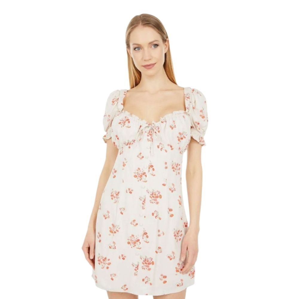 Bardot Lucinta Mini Dress Floral Puff Sleeve Mini Dress